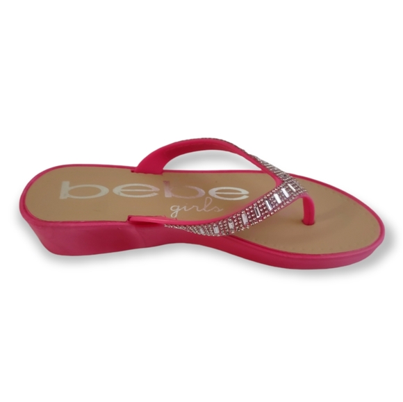 Bebe Girl's Sandals. Pink with rhinestones. Size 2. NWT - Picture 7 of 8